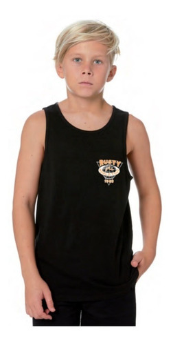 Remera Rusty Surf Wars Negra Musculosa Niños Original 