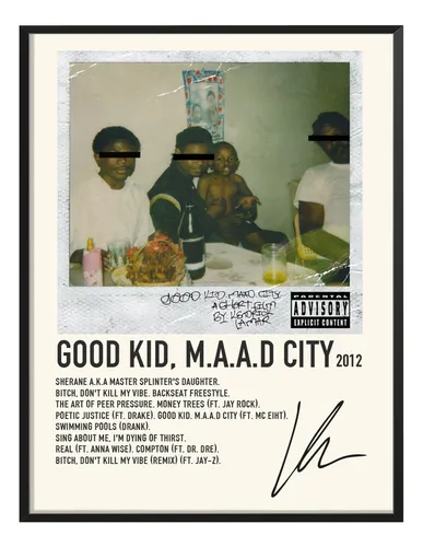 comprar Cuadro Kendrick Lamar Album Music Tracklist Goodkid Mad City