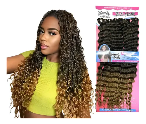 Cabelo Cacheado Bio Hair Fibra Proteína Crochet Braids 320gr Cor Morena Iluminada Mel