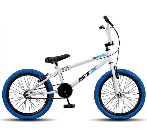 Bicicleta Cross Stx Aro 20 Infantil Pneu Colorido V-brake Cor Branco Pneu Azul Tamanho Do Quadro Único