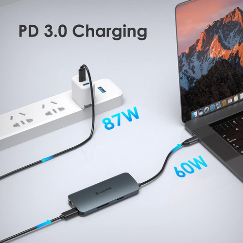 Hub Adaptador Usb-c A 8 Puertos | Hdmi / Vga / Sd / Ether...