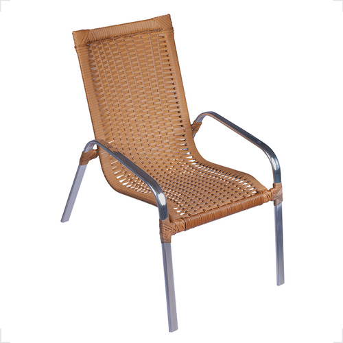 Cadeira De Jardim Fexx Fiberhome Madri Oliva Design Lisa Com Braços 2 Corpos 80cm X 56cm X 85cm - Kit Com 3 Unidades