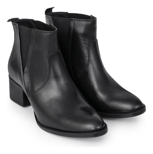 Bota Mujer Cuero Borcego Botineta Elastico Goma Briganti