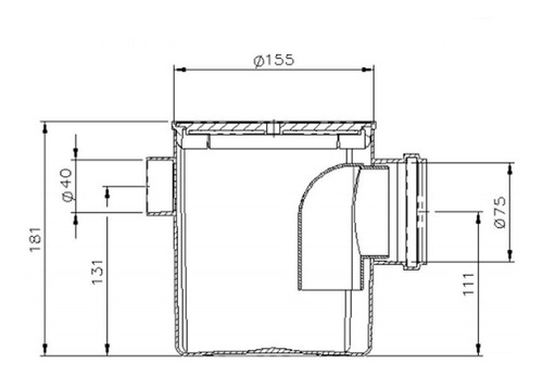 Caixa Sifonada Com Grelha Quadrada 150 Mm X 175 Mm X 75 Mm