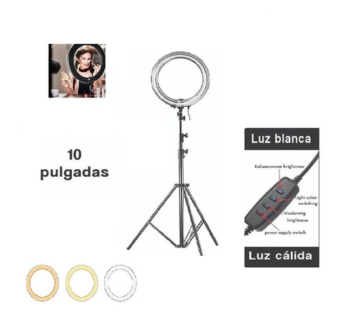 Anillo Luz Led Aro Fotografía Trípode Pie Niveles Control