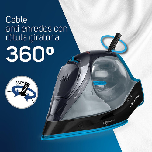 Plancha Taurus Ariel Plancha Antiadherente Con Vapor Azul