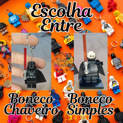 Chaveiro Lego Artesanal Star Wars Vários Personagens Geek Mace Windu Boneco
