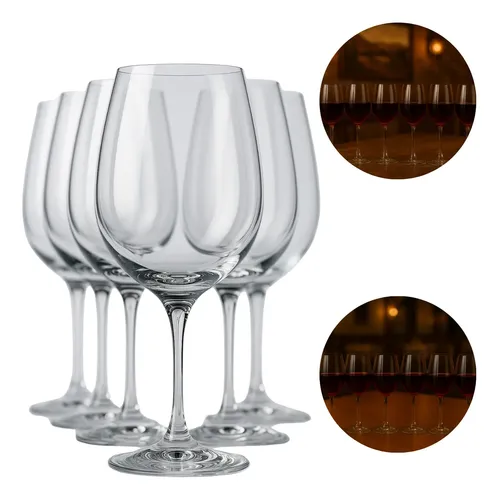 Jogo 6 Taças De Vinho Tinto Branco 300ml Titanium Gastro