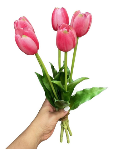 X5 Tulipanes Flores Artificiales Decoración Hogar