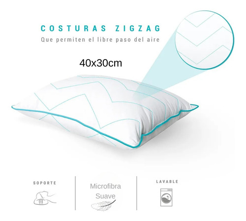 Almohada Nuo Soñare Zigzag Vero Hogar Pocket Viajera Blanco Zig Zag