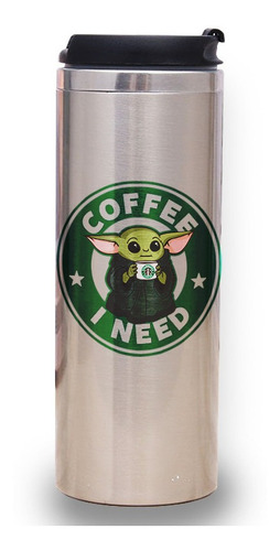 Termo Baby Yoda Coffe I Need Especial Personalizado