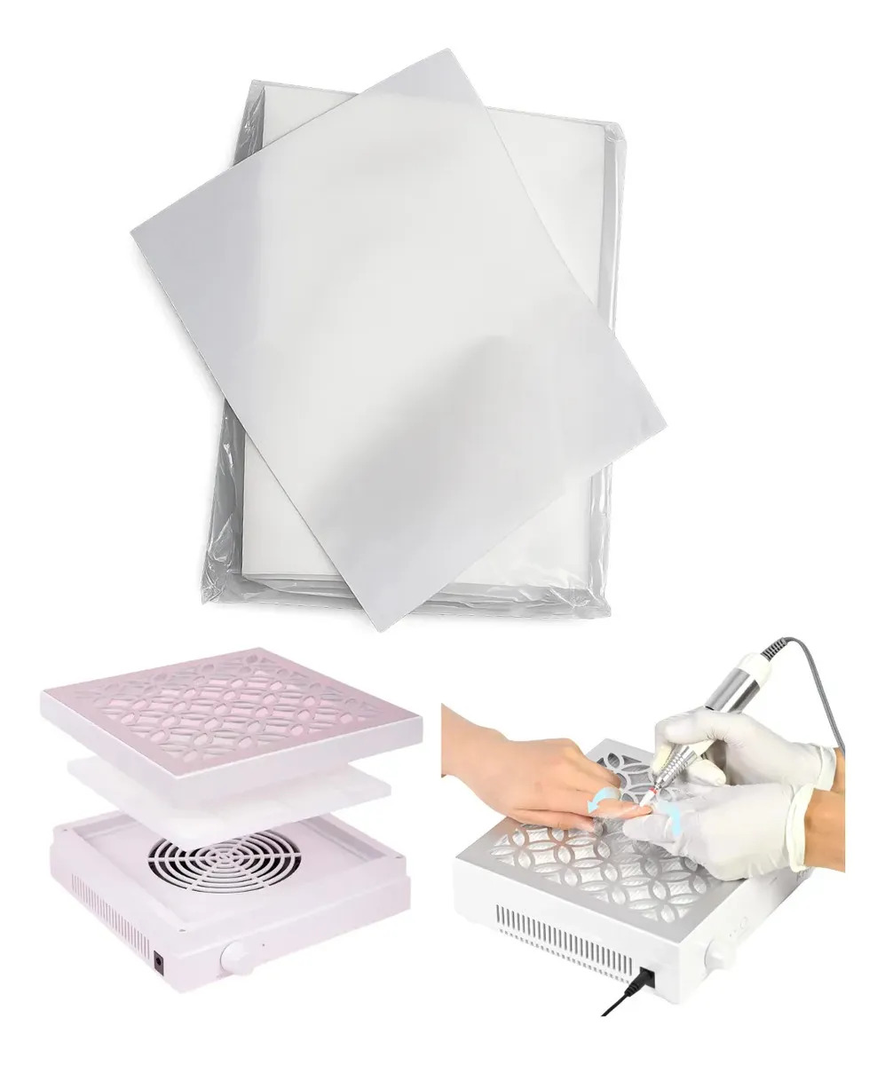 Kit 100 Refil Filtro Coletor Sugador De Po Unhas De Gel Branco