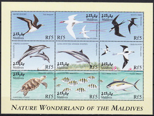 Fauna Marina - Maldivas 1999 - Hojita Mint - Yv 2834-42