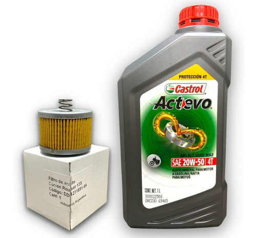 Service Rouser 135 Original Filtro Aceite + Aceite Castrol