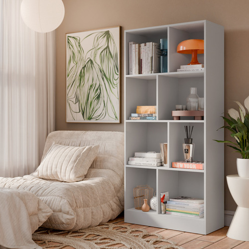 Estante Para Livros Rios Com 8 Prateleiras E Divisórias Cor Branco