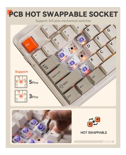 Teclado Mecánico Inalámbrico Dareu Ek98pro, Teclado De Juego
