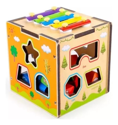 Cubo Didáctico Estimulación Temprana Montessori Metalofono