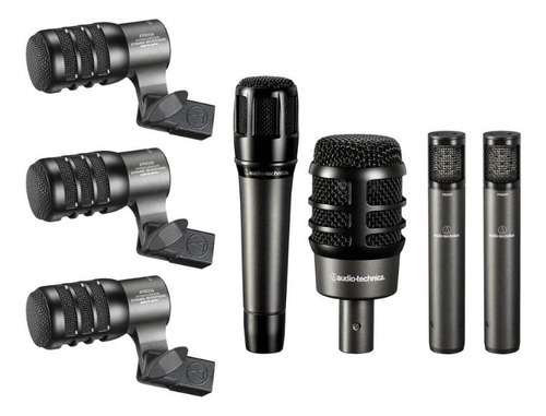 Kit 7 Microfones Para Bateria Audio-technica Drum7 C/ Maleta Cor Preto