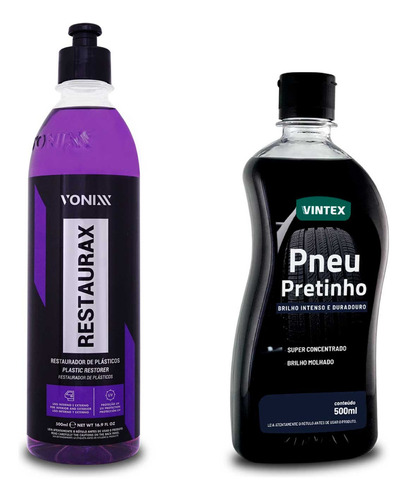 Kit Darker Pneu Pretinho Shampoo Restaurax Vonixx