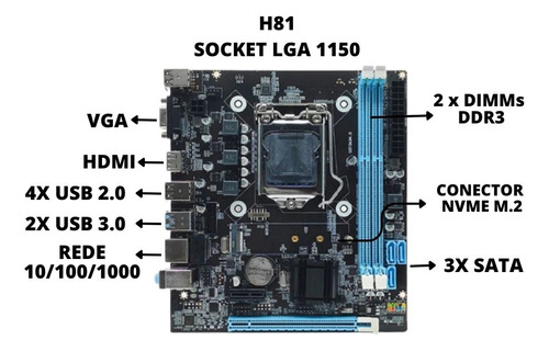 Kit Upgrade I5 4570 Placa H81 16gb Ddr3 Ssd 240gb + 200w