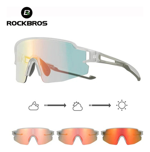 Lentes Rockbros Fotocromáticos  Color Blanco Para Ciclismo 