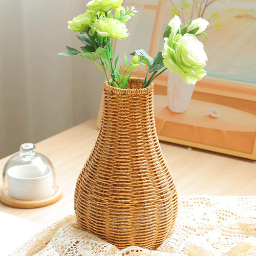 Jarrón De Mimbre, Maceta Elegante Para Plantas, Arreglo S