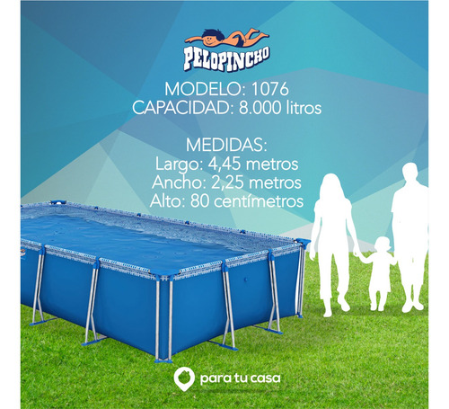 Pileta Lona Pelopincho 8000 L 1076 + Bomba Colchoneta Regalo