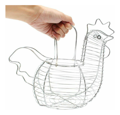 1 Unidad De Huevos De Alambre Cromado Con Forma De Pollo