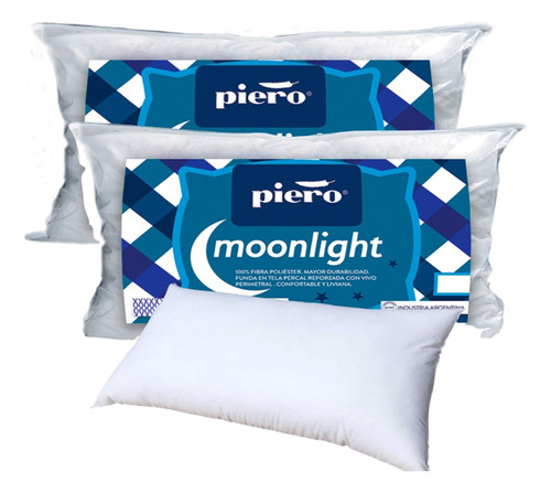 Pack X 2 Almohadas Piero Moonlight 90x50  Fibra Antialergica