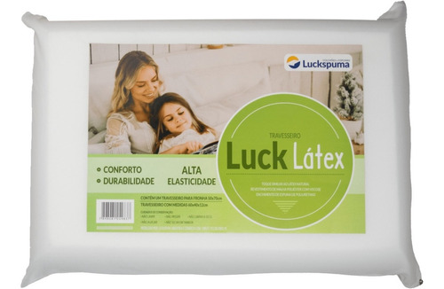 Travesseiro Luck T-latex D30 Luckspuma Alta Densidade Firme Cor Branco