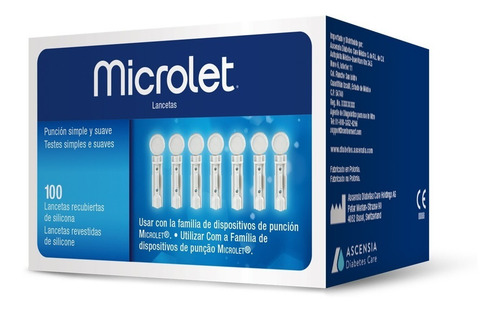 Imagen 3 de 3 de Contour Microlet Lancetas Caja Con 100 Lancetas