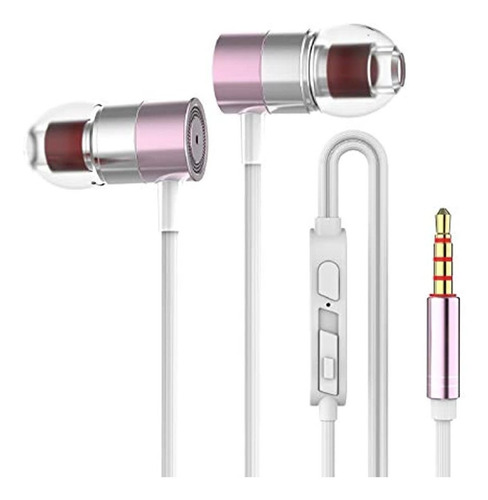 V3 Audifonos De Metal Audifonos Audifonos Audifonos, Rui Color White-pink-3
