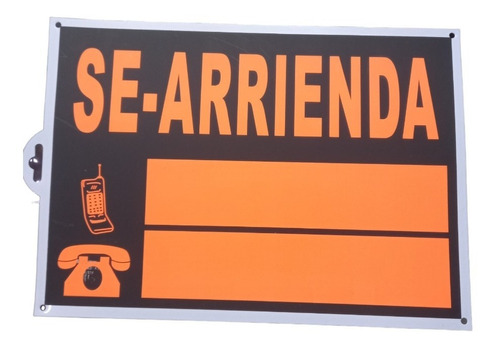 Señalizacion Cartel Para Colgar Se Arrienda 25x35cm