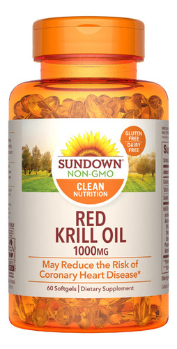 Sundown Red Krill Oil 1000 Mg Cápsulas Blandas, Apoya La Sa