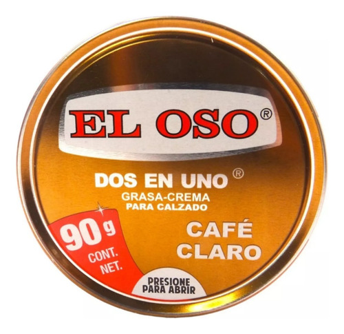 Grasa Crema Calzado El Oso Dos En Uno Color Cafe Claro 90g