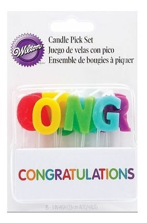 Imagen 1 de 2 de Vela Congratulations Colores Wilton 000-095 Caferra Xavi
