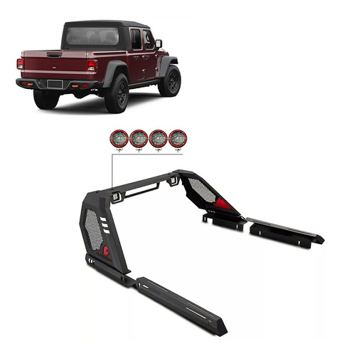 Barra Enrollable Modular Color Negro Para Jeep