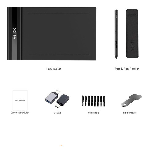 Tableta De Dibujo Gráficos Veikk S640 Tableta Osu Portátil Y