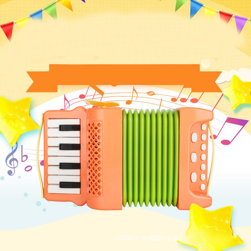 Acordeón De Piano Bajo De 10 Teclas Y 8 Instrumentos Verde