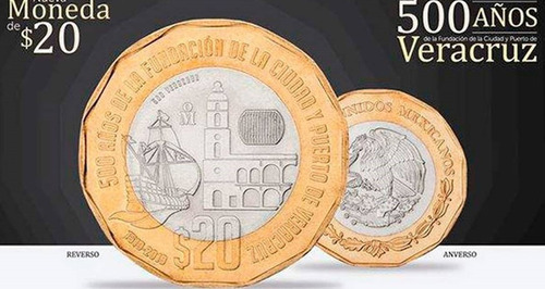 Moneda Conmemorativa A Los 500 Años Del Puerto De Veracruz