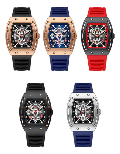 Relógio de luxo masculino Mini Focus Skeleton Square