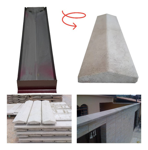 Forma Aço Molde Chapéu Trapézio 35x80cm Acabamento Muros