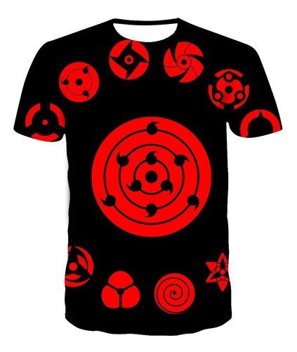 Camiseta Naruto Moda Kakashi Sasuke Estilo Casualnegro Serie