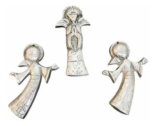 Pewter Adorno Decorativo Pared Ángel 17 Cm Alto X 11 Cm Anch