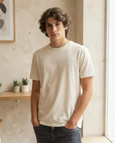 Camiseta Aramis Masculina Algodão Branca Casual
