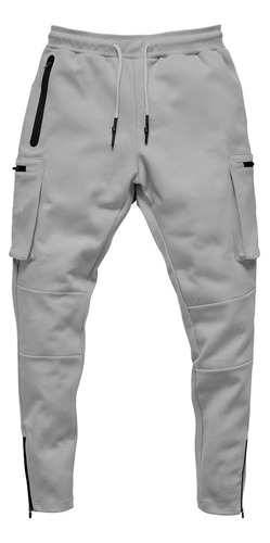 Gabardina Tipo Cargo For Hombre, Pantalones Casuales