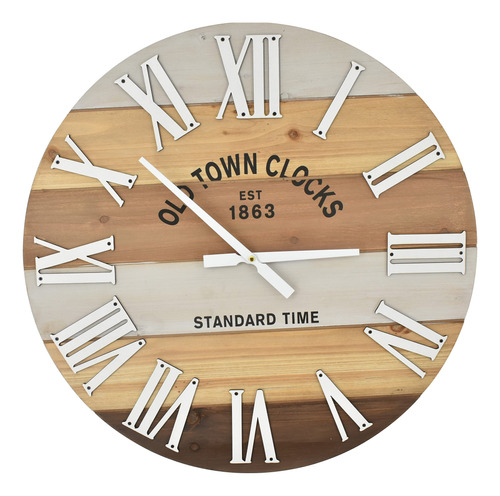 Oldtown Clocks Reloj De Pared Romano De Madera Multicolor De