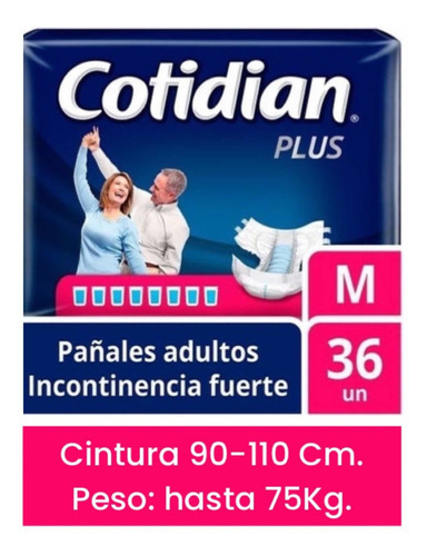 Cotidian Plus Talla M X 36 Un. Talle Mediano