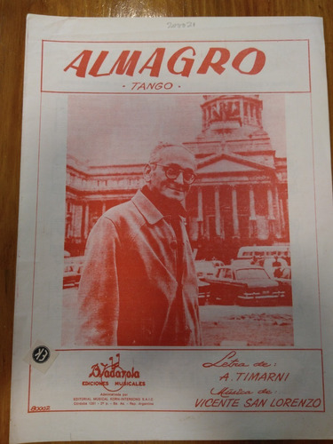 Almagro Timarini San Lorenzo Partitura Tango