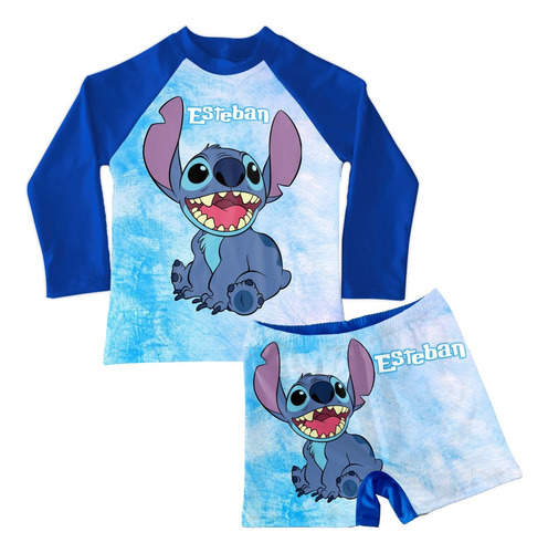 Traje De Baño Niño Niña Stitch Personalizado